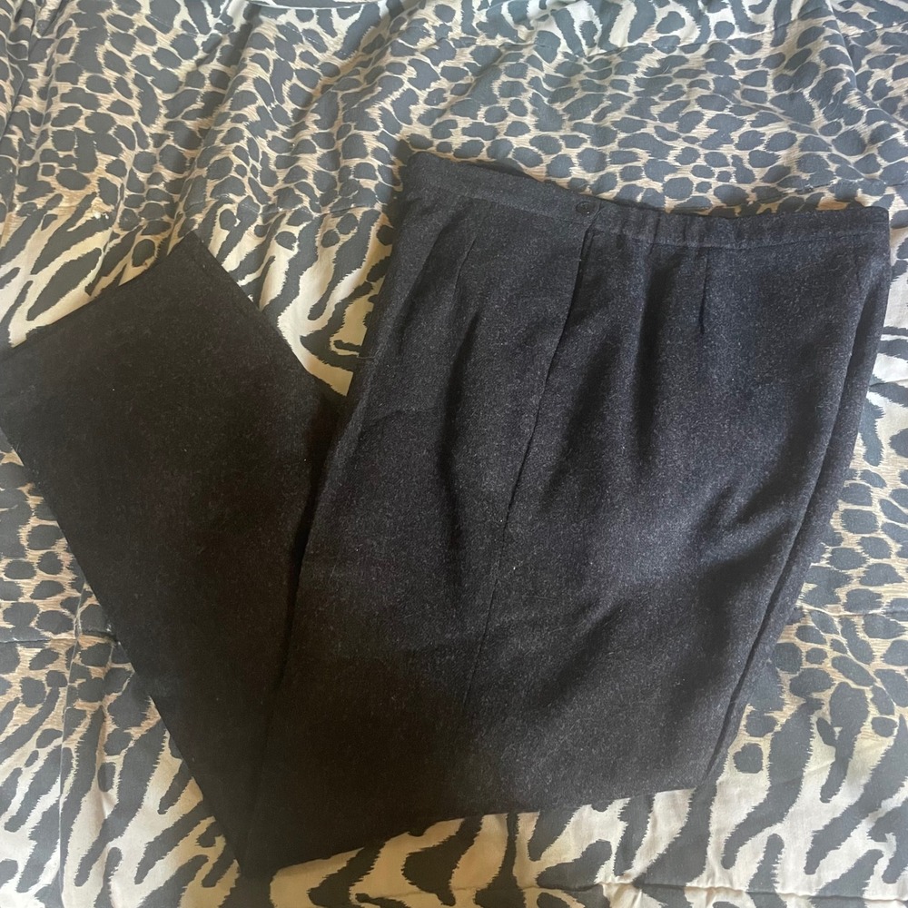 Jo Hardin‎ Wool Blend Dress Pants Women's Size 14 Gray Career Classic